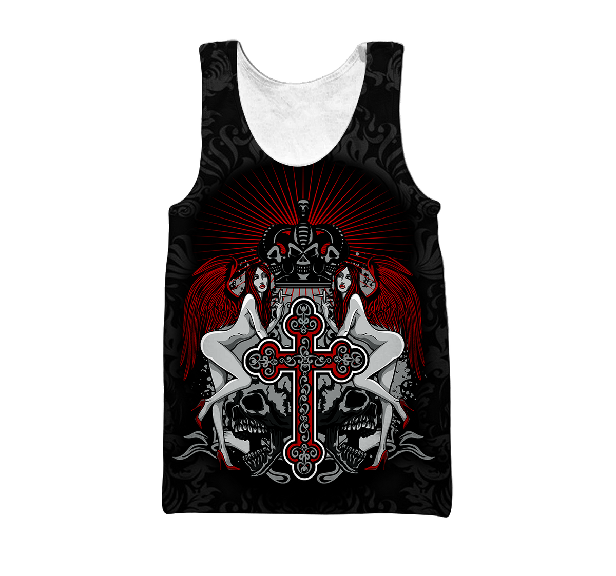 Gothic sign with skull 3D all over printed for men and women HHT14082002