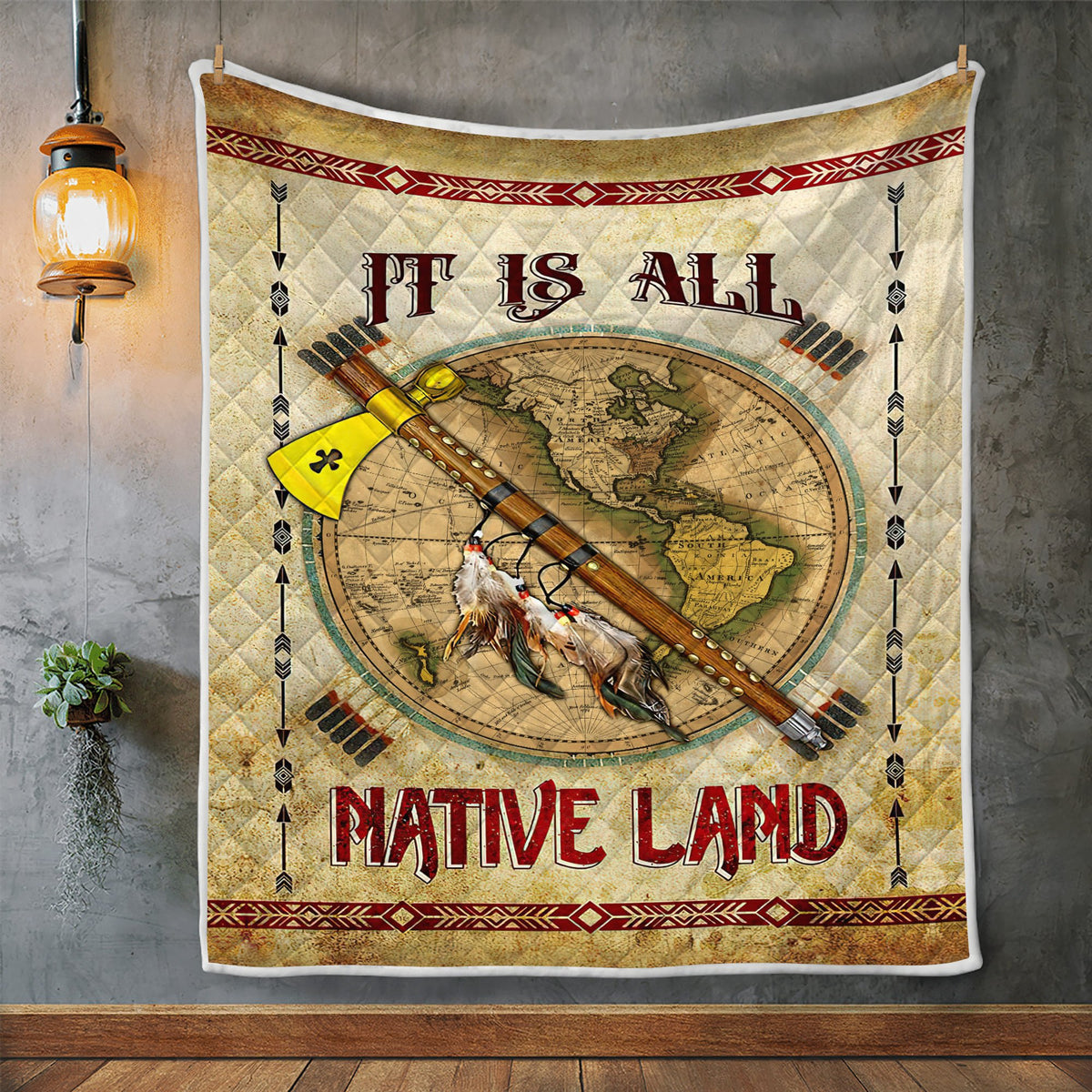 Native American 3D All Over Printed Quilt