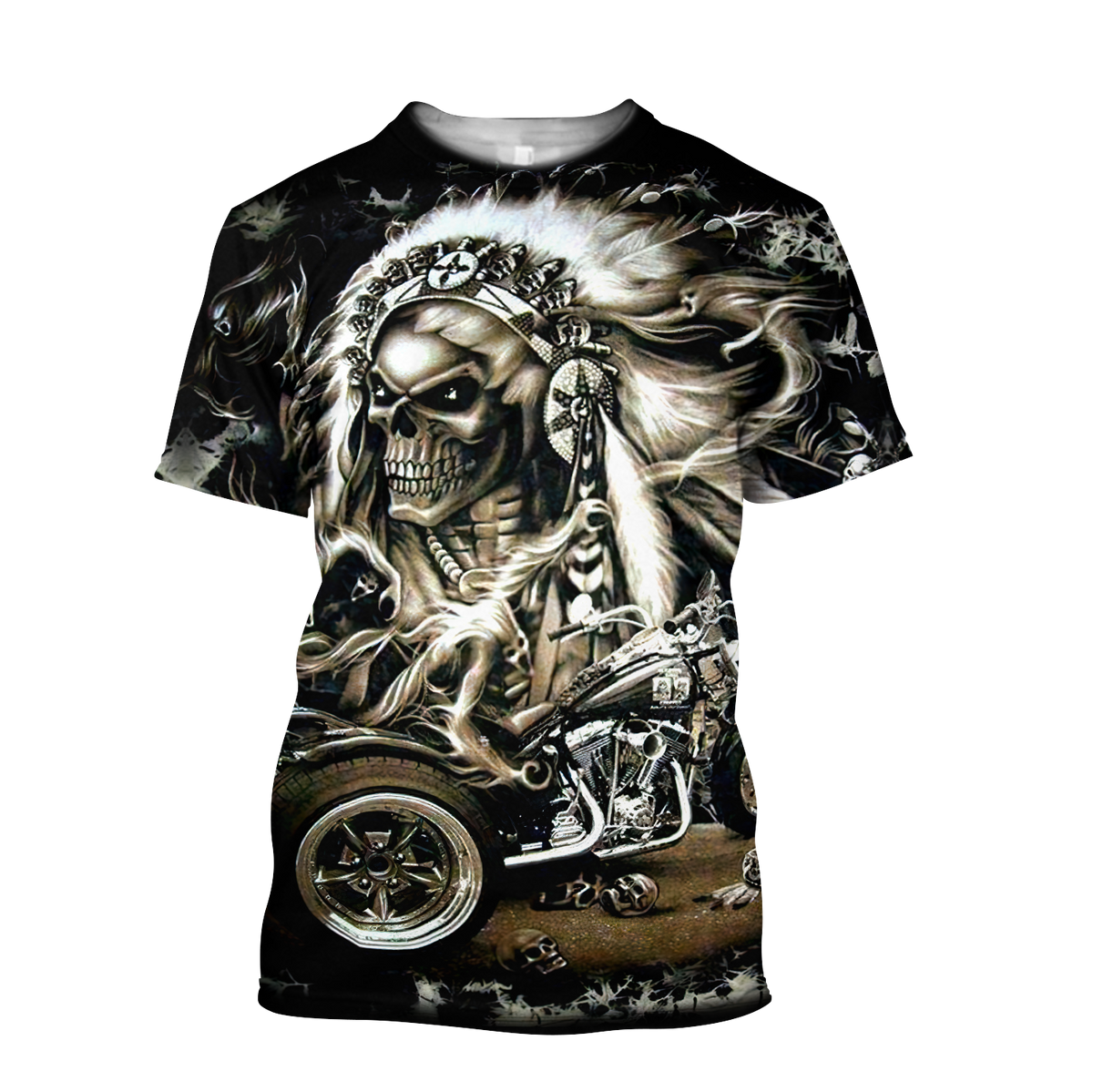 Skull Motorbike Boomber Jacket 3D All Over Printed Shirts For Men HHT21072006-LAM-Apparel-LAM-T-Shirts-S-Vibe Cosy™