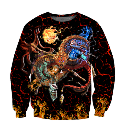 Maui taniwha art new zealand 3d all over printed shirt and short for man and women-Apparel-PL8386-Sweatshirt-S-Vibe Cosy™