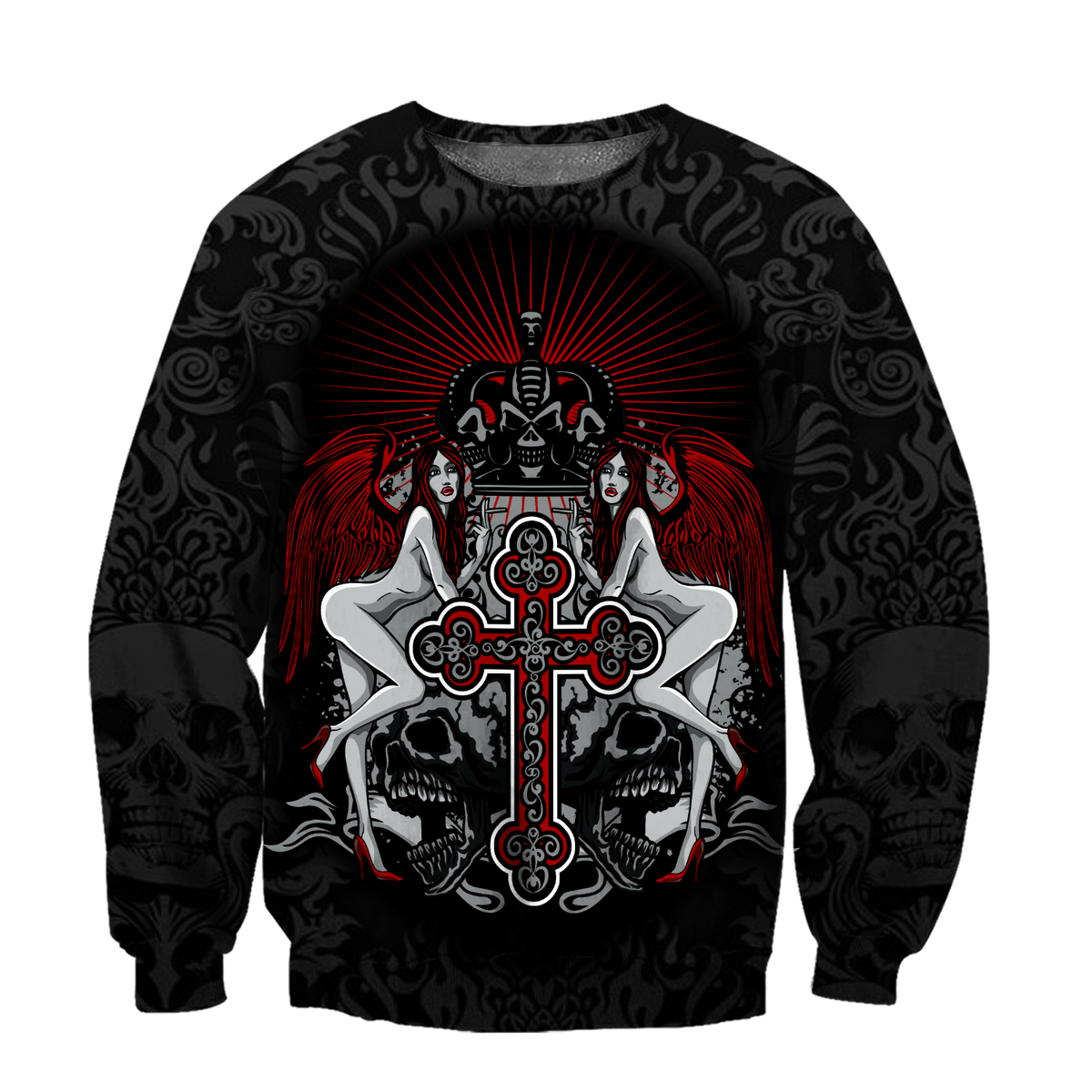 Gothic sign with skull 3D all over printed for men and women HHT14082002