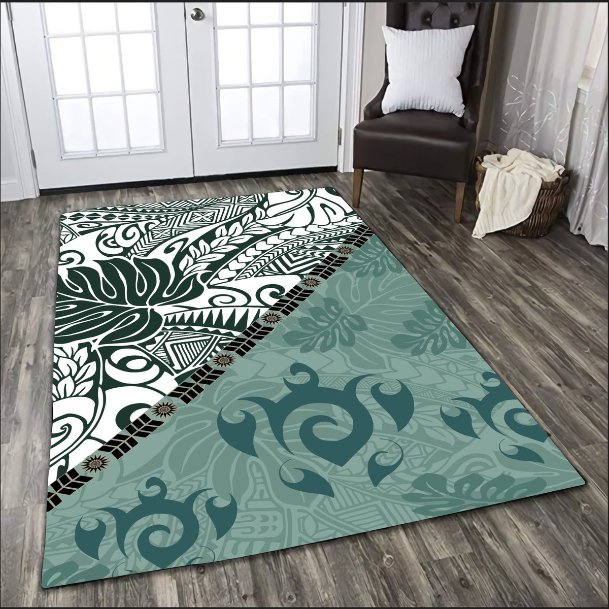 Premium Leaves And Turtles Rug