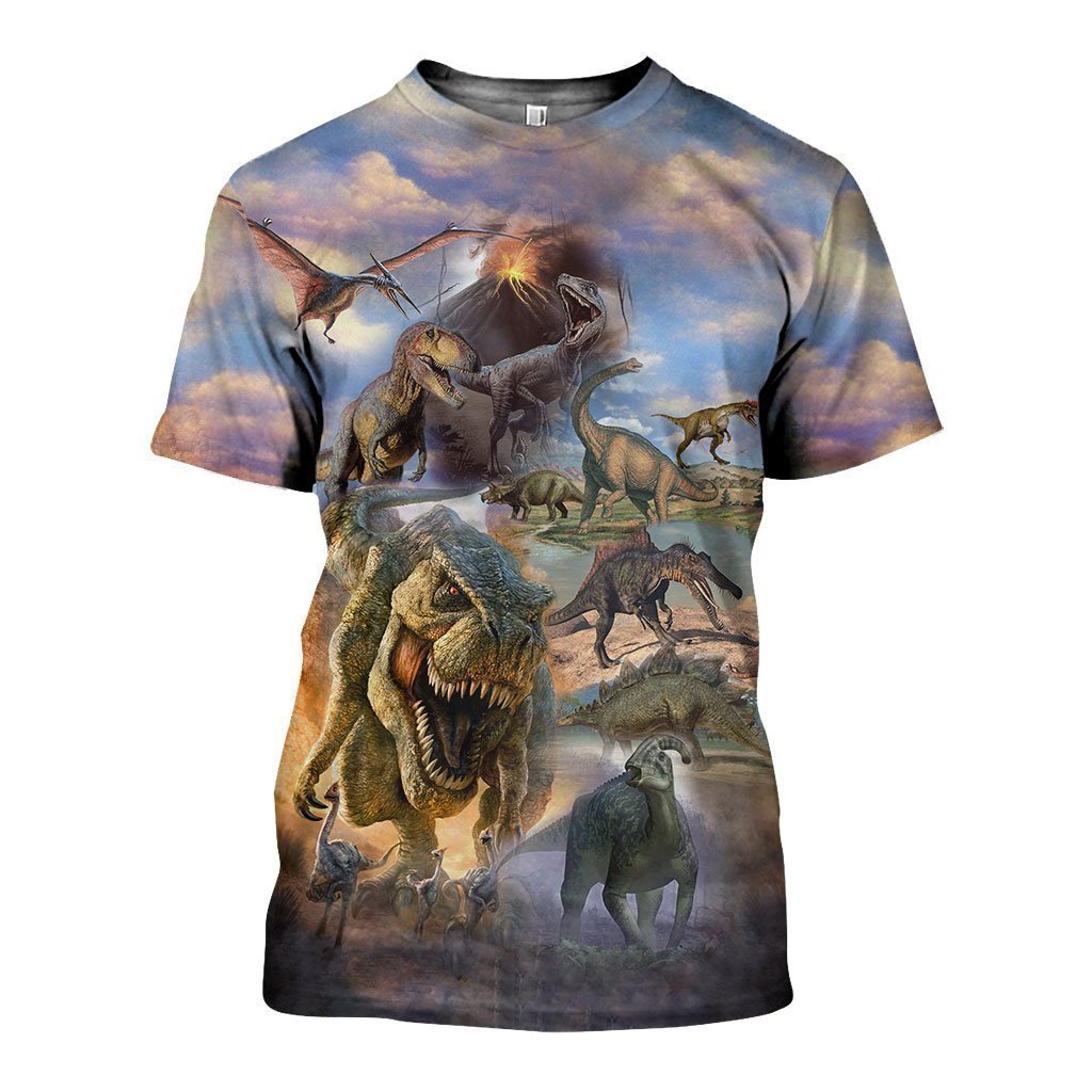 3D All Over Printed Dinosaurs Collection Art Shirts and Shorts-3D All Over Printed Clothes-HP Arts-Normal Hoodie-XS-Vibe Cosy™