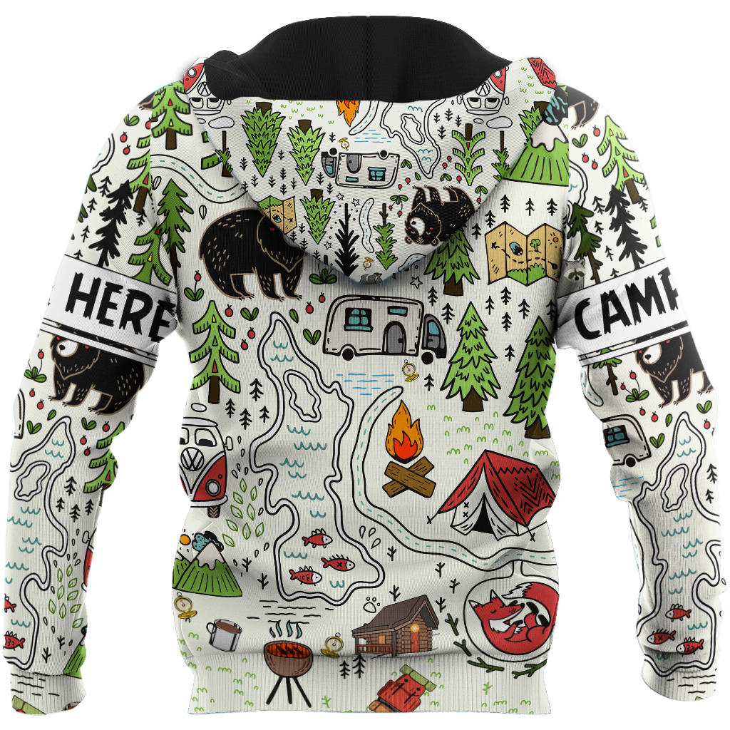 Camping 3D All Over Printed Unisex Shirts Camp Maps