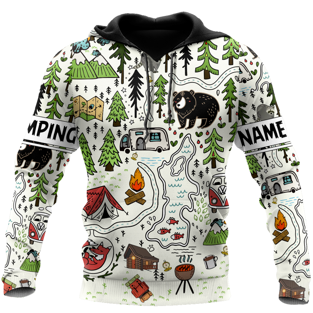 Camping 3D All Over Printed Unisex Shirts Camp Maps