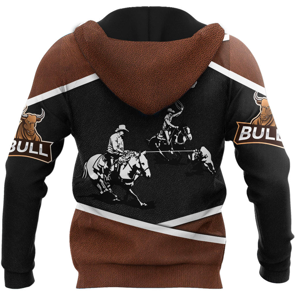 Personalized Name Bull Riding 3D All Over Printed Unisex Shirts Black Team Roping