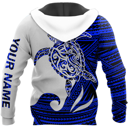 Amazing Polynesian Personalized Name Turtle And Tattoo Premium Unisex Hoodie ML