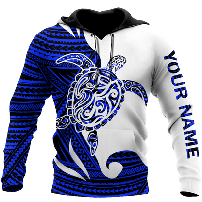 Amazing Polynesian Personalized Name Turtle And Tattoo Premium Unisex Hoodie ML
