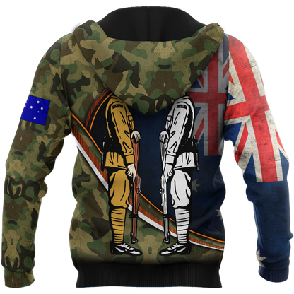 Remember Soldiers camo Australia and Kiwi Veteran 3D print shirts