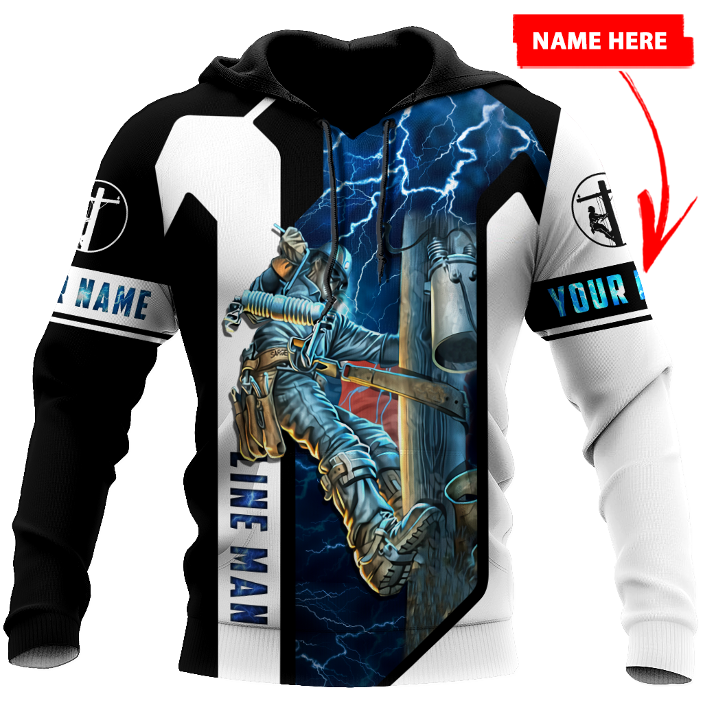 Premium Personalized 3D Print Lineman Shirts MEI