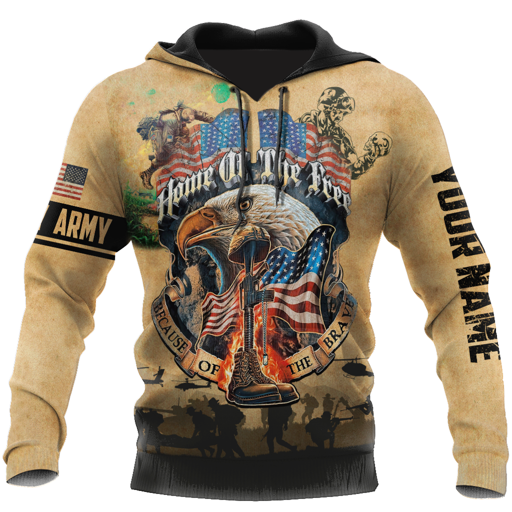 U.S Army veteran Home Free custom name design 3d print shirts