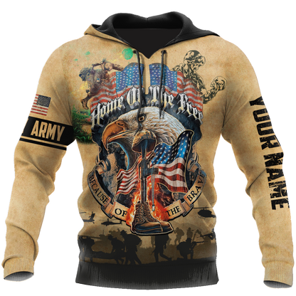 U.S Army veteran Home Free custom name design 3d print shirts