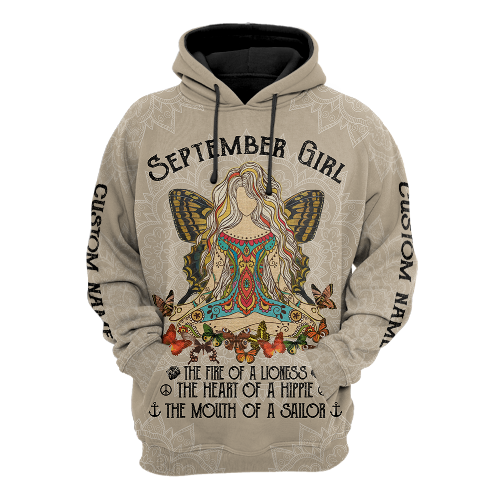 September Girl Hippie Customize Name 3D All Over Printed Shirts For Women TR11122012
