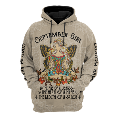 September Girl Hippie Customize Name 3D All Over Printed Shirts For Women TR11122012