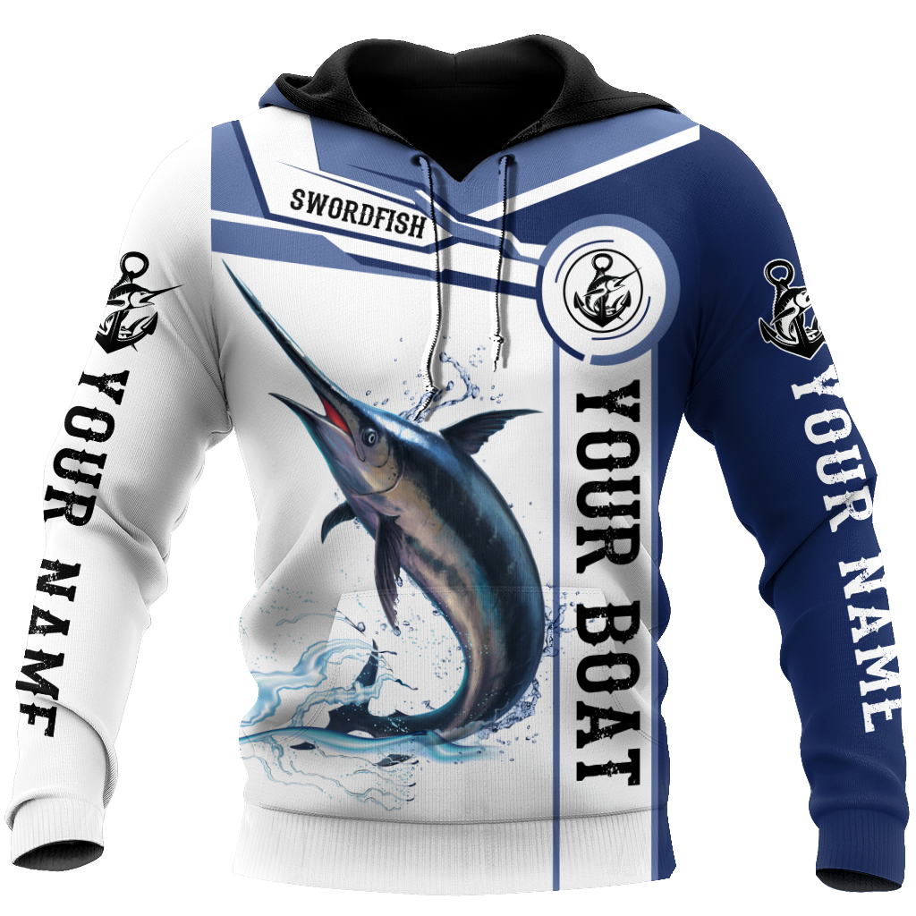 Custom name Swordfish fishing Catch and Release 3D Design print shirts
