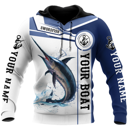 Custom name Swordfish fishing Catch and Release 3D Design print shirts