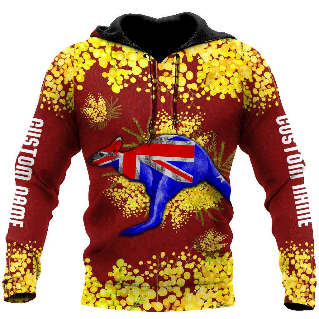 Custom name Australia Kangaroo Golden Wattle shirts