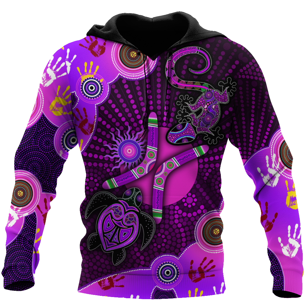 Aboriginal Naidoc Week 2021 Purple Turtle Lizard Sun 3D printed summer shirts