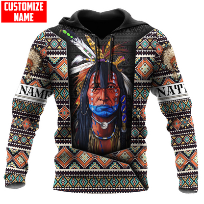 Customized Name Native American 3D All Over Printed Unisex Shirts