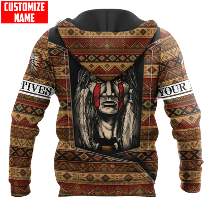 Customized Name Native American 3D All Over Printed Unisex Shirts