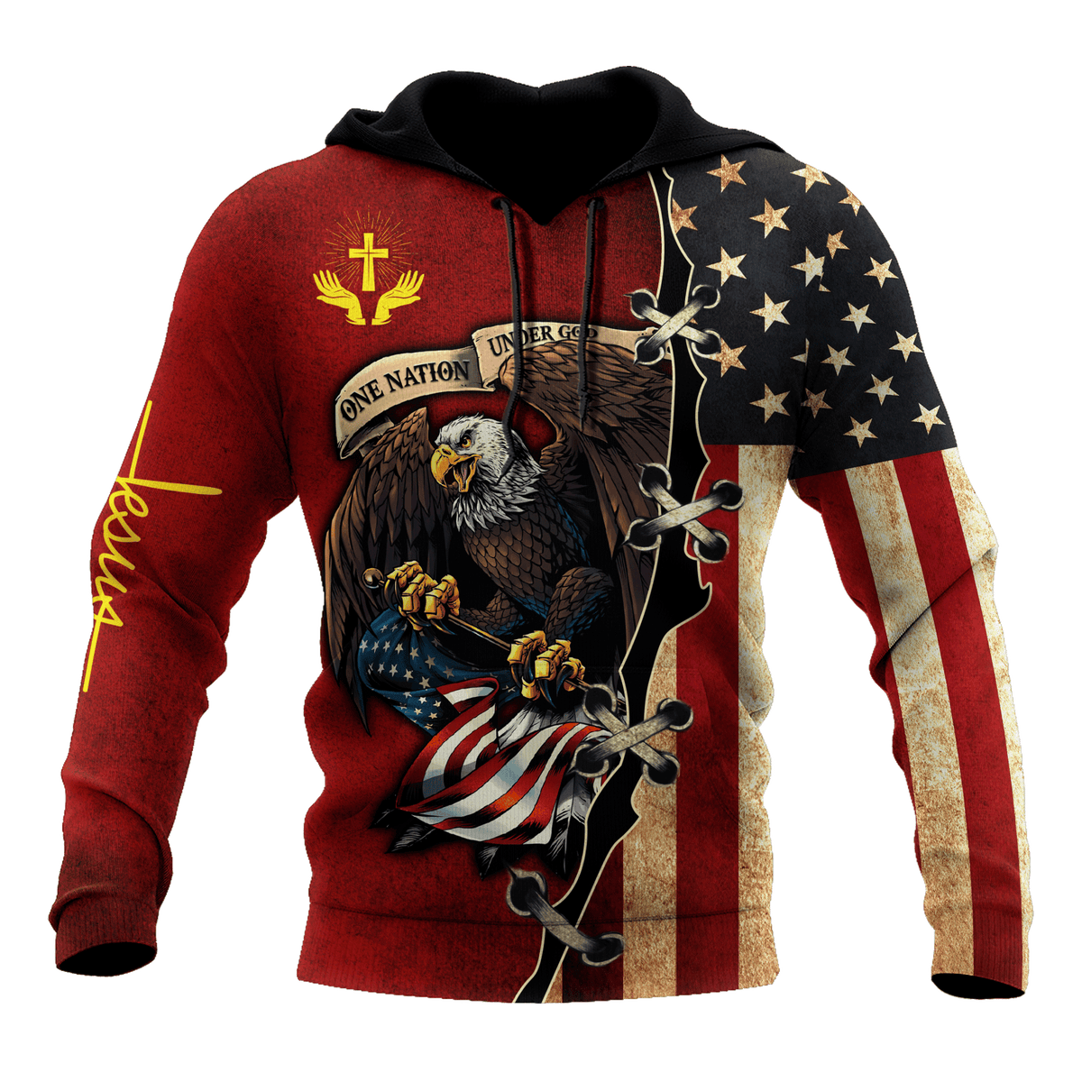 US Veteran-Jesus 3D All Over Printed Unisex Hoodie