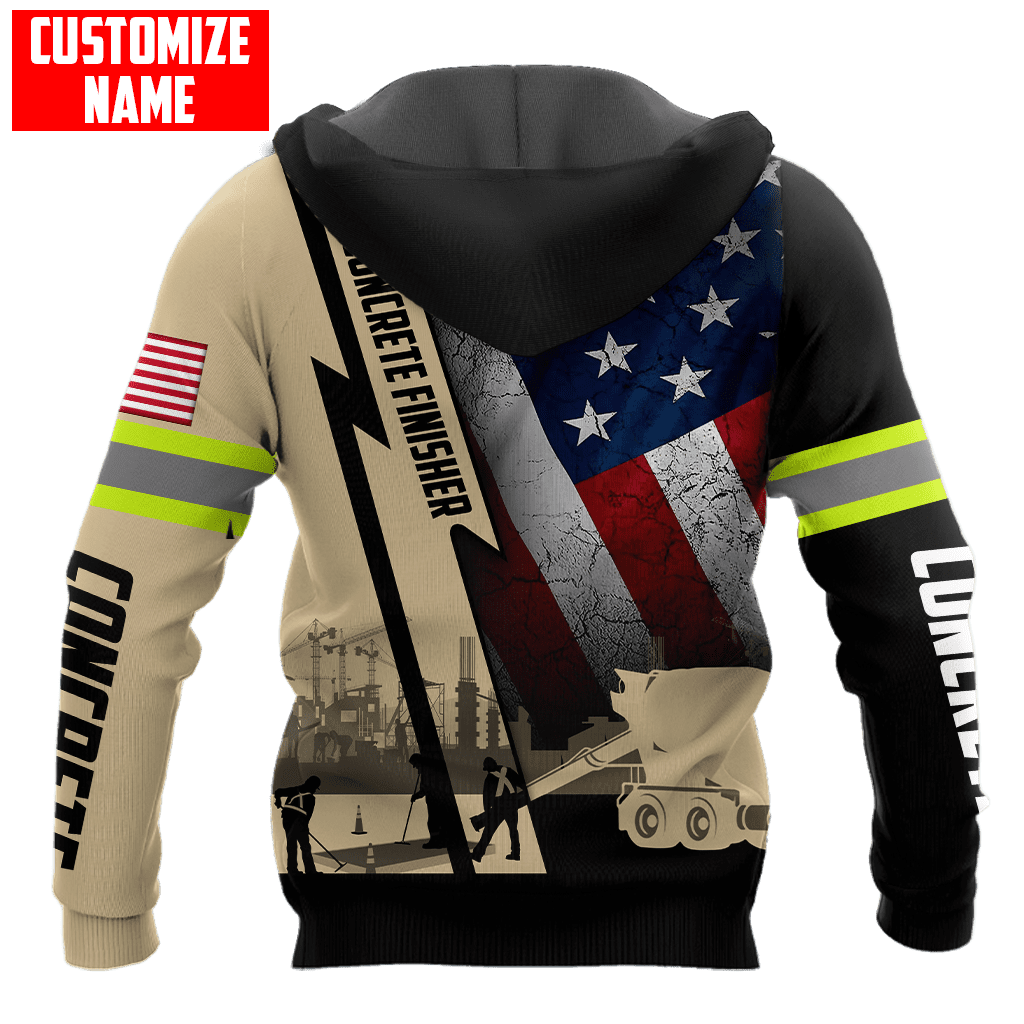 US Concrete Finisher Custom name 3D printed shirts