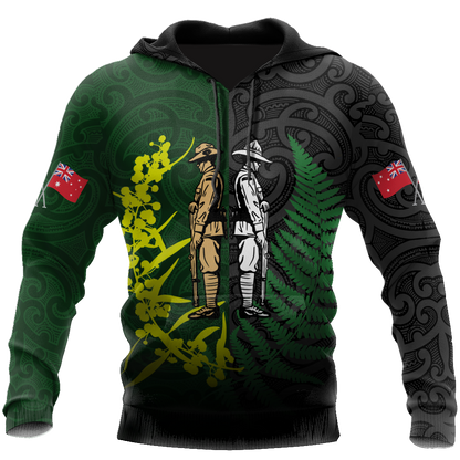 The ode remembrance Kiwi and Australia Soldier 3D print shirts
