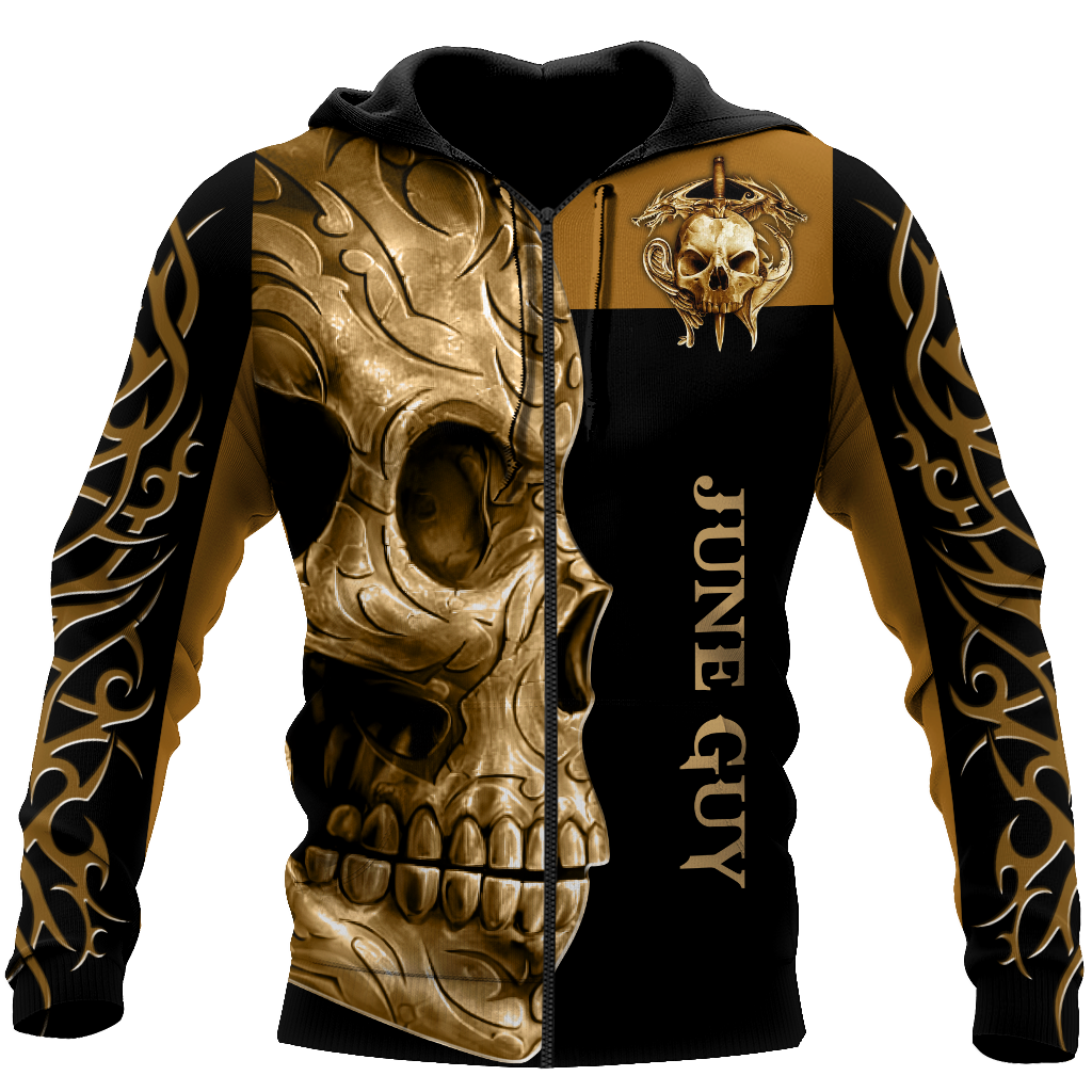 June Guy Skull 3D All Over Printed Unisex Hoodie