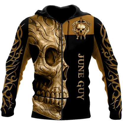 June Guy Skull 3D All Over Printed Unisex Hoodie