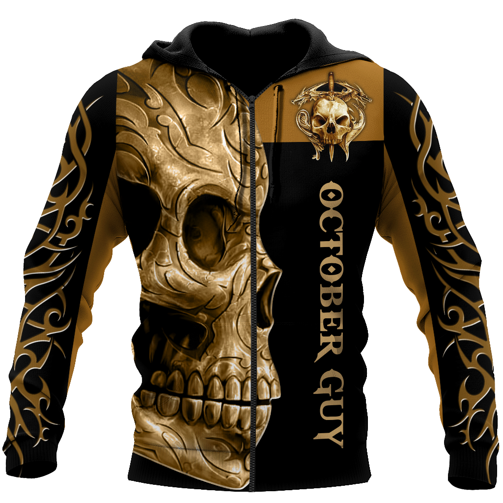 October Guy Skull 3D All Over Printed Shirts For Men and Women