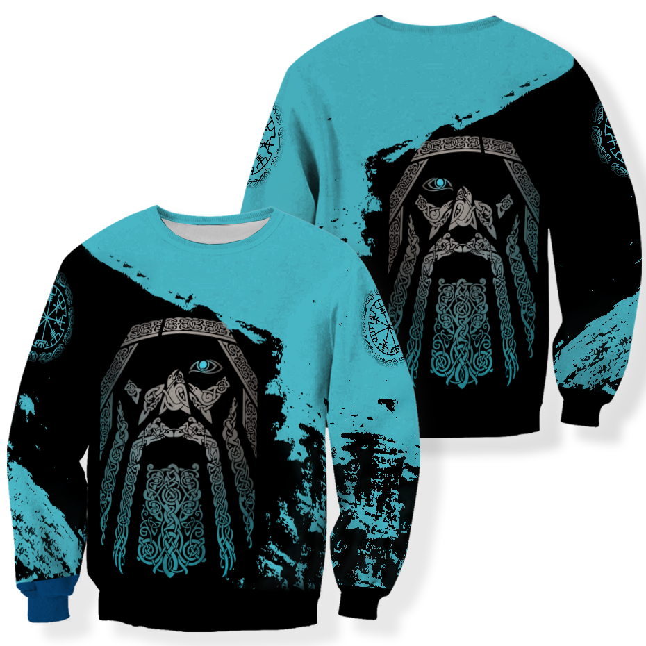 Viking Odin - Wotan Special Blue Pullover - Amaze Style™-ALL OVER PRINT HOODIES