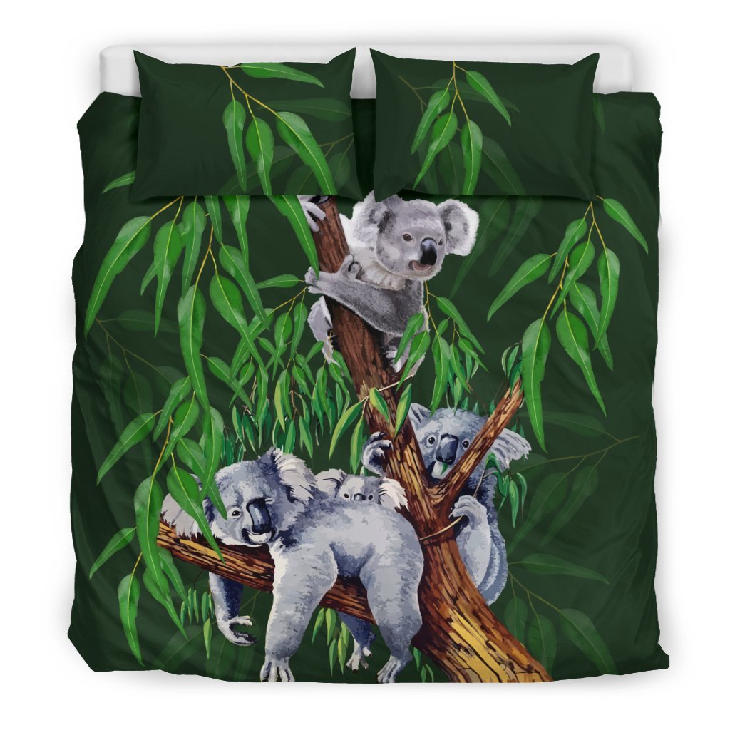 Australia Koala Sleep On Tree Duvet Cover th9-BEDDING SETS-HP Arts-Bedding Set - Beige - 1-King-Vibe Cosy™