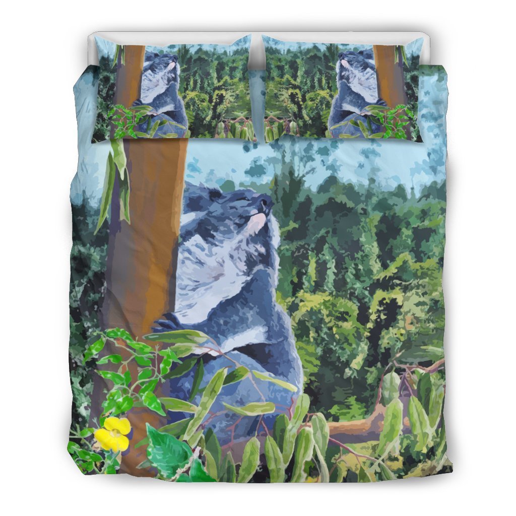 AUSTRALIA KOALA BEDDING SET D6-BEDDING SETS-HP Arts-Bedding Set - Beige - AUSTRALIA KAOLA BEDDING SET-Queen/Full-Vibe Cosy™