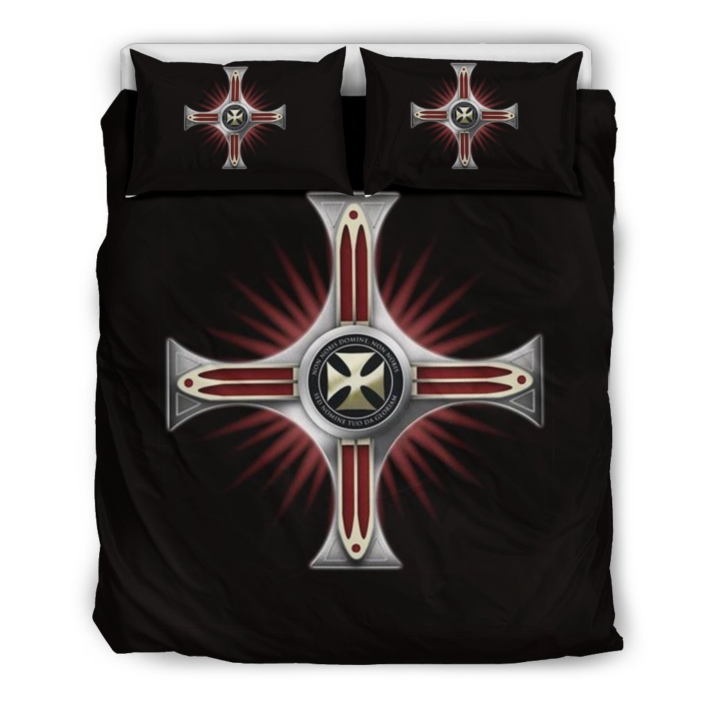 Bedding Set - Knights Templar-HP Arts-Bedding Set - Black - Bedding Set - Knights Templar-Queen/Full-Vibe Cosy™
