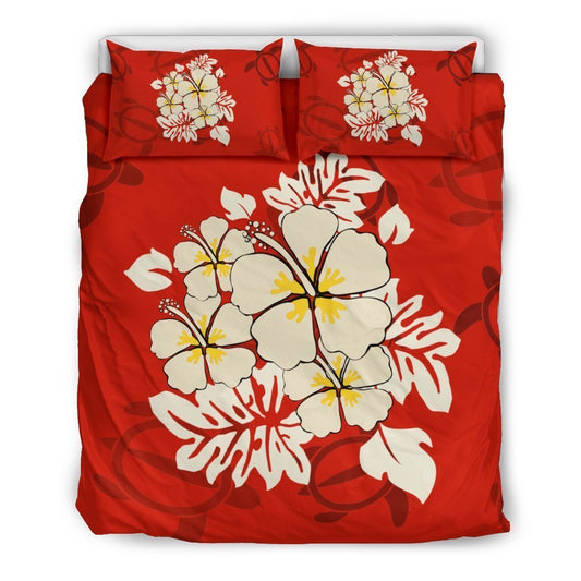 Hibiscus Bedding Set - AH-BEDDING SETS-Phaethon-US Queen/Full-Black-Polyester-Vibe Cosy™