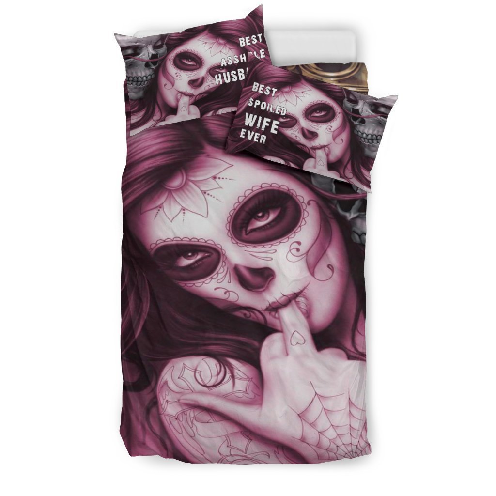 Spoiled Wife and A*shole Husband Bedding Sets-Ocean Gadget-Bedding Set - Black - Spoiled Wife and A*shole Husband Bedding Sets-Twin-Vibe Cosy™