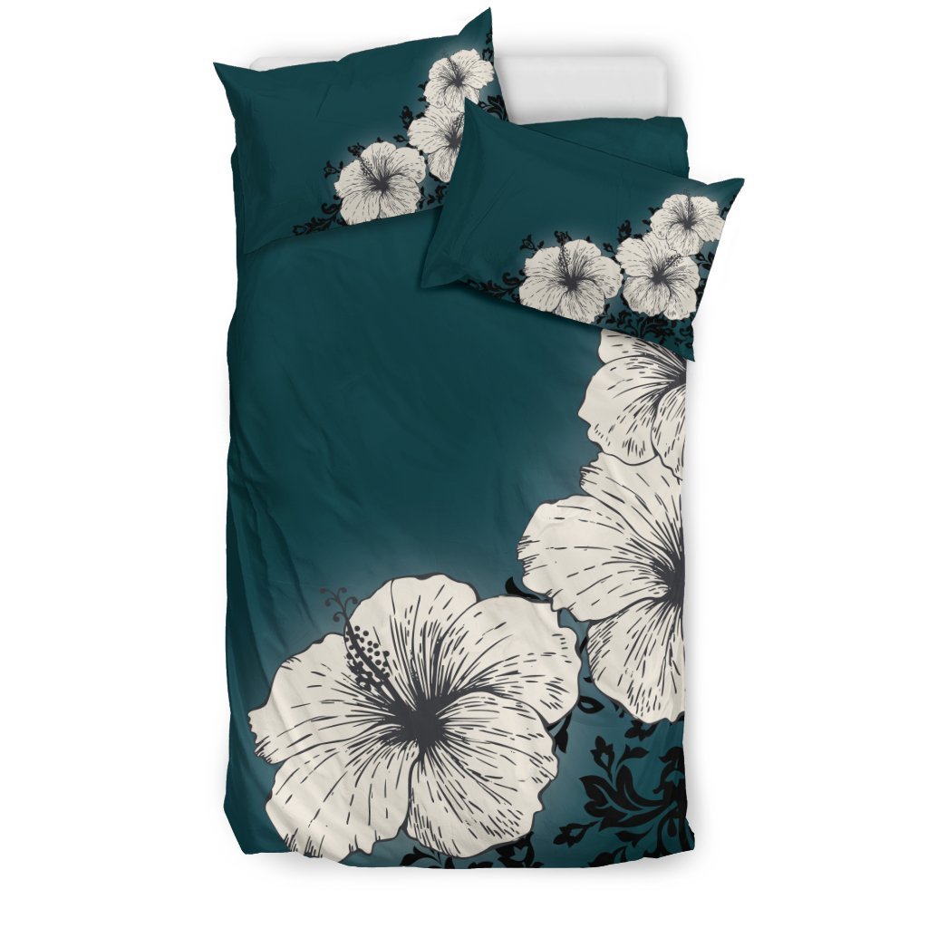 Hawaii Lighten Hibiscus Bedding Set - AH-BEDDING SETS-Alohawaii-US Twin-Black-Polyester-Vibe Cosy™