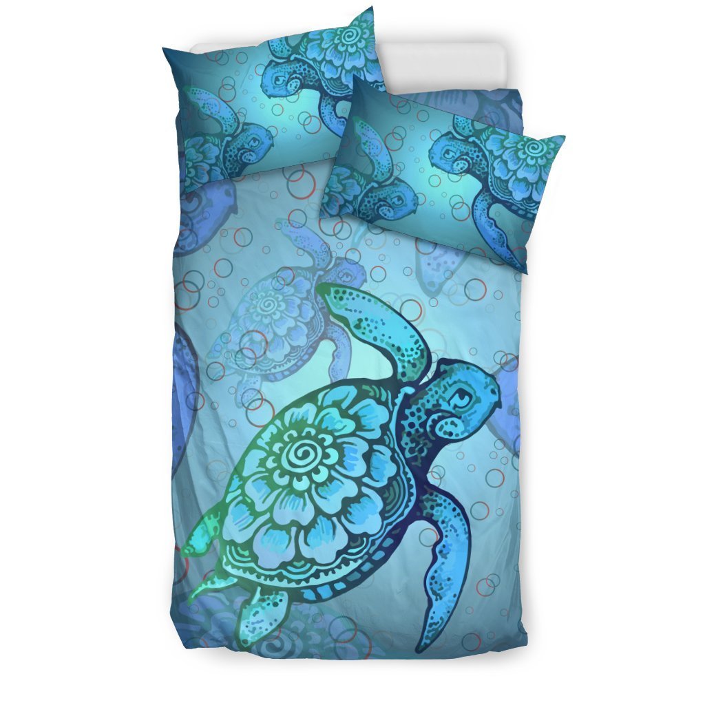 Turtle Bedding Set - AH-BEDDING SETS-Alohawaii-US Twin-Black-Polyester-Vibe Cosy™
