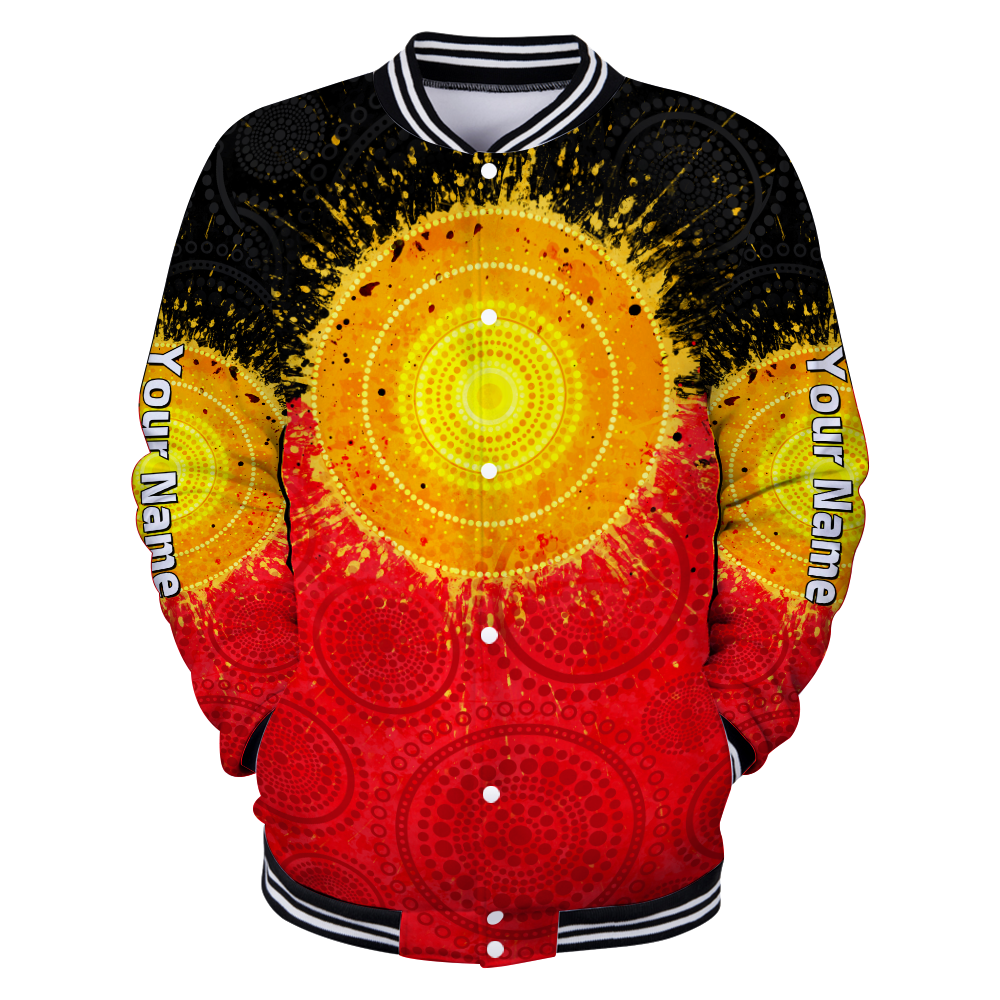 Custom name Aboriginal Flag Indigenous Sun Painting Art 3D design shirts