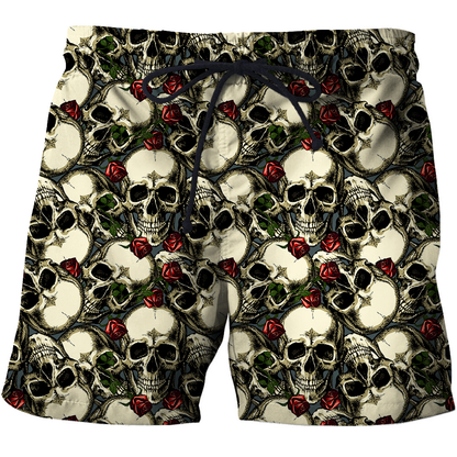 3D All Over Print Black Roses And Skulls Shirts-Apparel-Phaethon-SHORTS-S-Vibe Cosy™