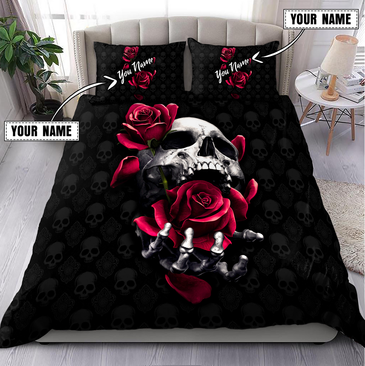 Customize Name Skull Bedding Set MH13042104