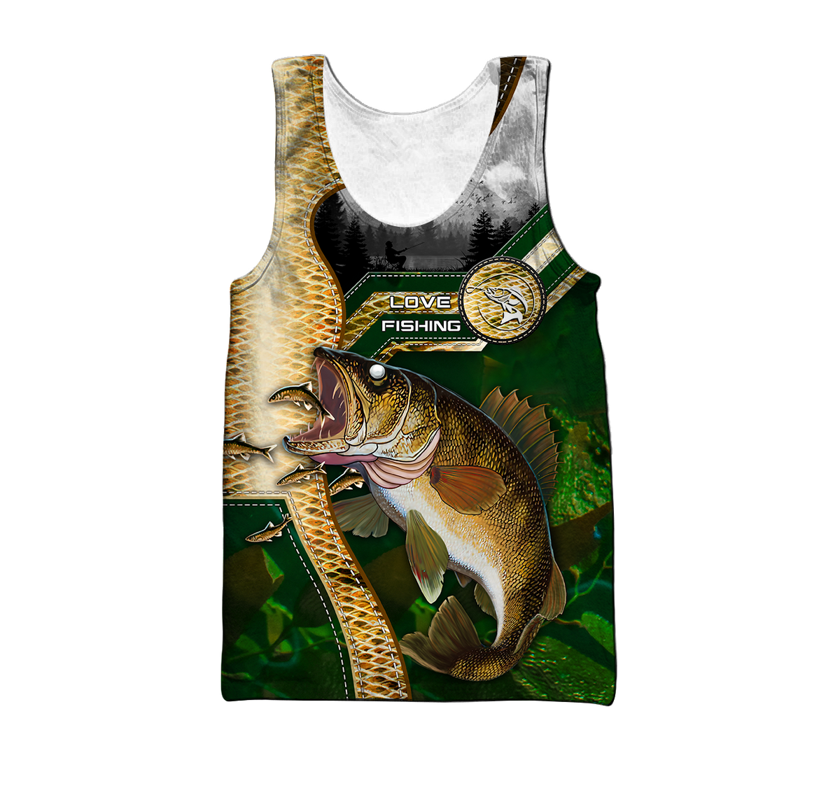 Custom name Walleye Master Fishing camo 3D print shirts