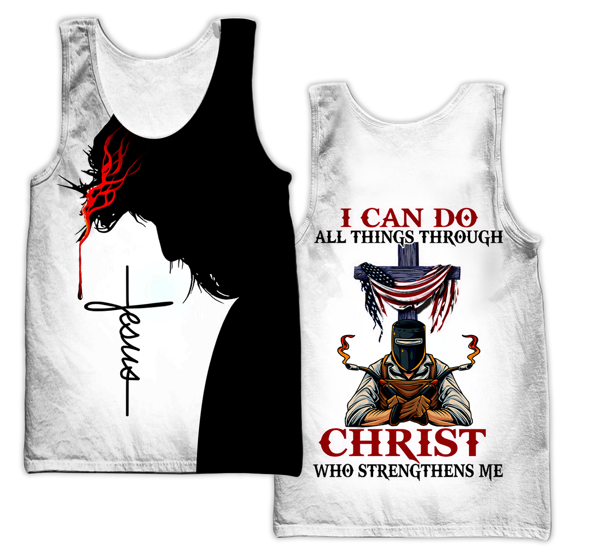 Unisex 3D All Over Printed Jesus Welder Shirts MEI