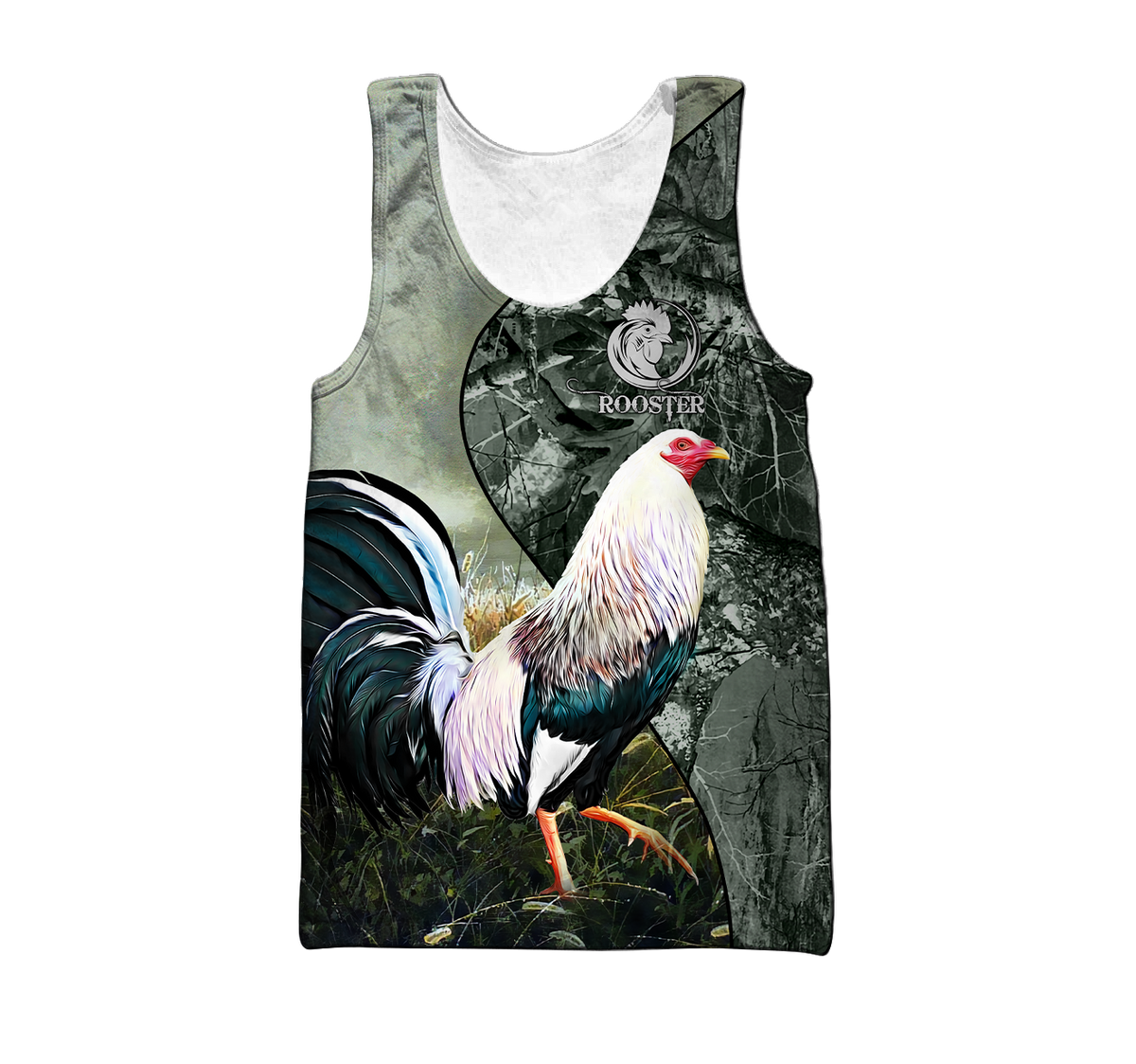 Rooster 3D All Over Printed Unisex Deluxe Hoodie ML