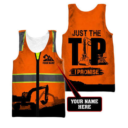 Premium Personalized 3D Printed Excavator Operator Shirts Just The Tip MEI