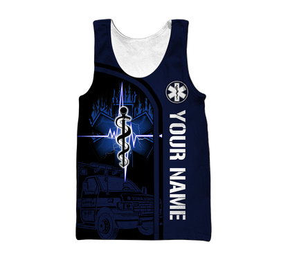 Premium Customized Name 3D All Over Printed Unisex Shirts For EMS Worker