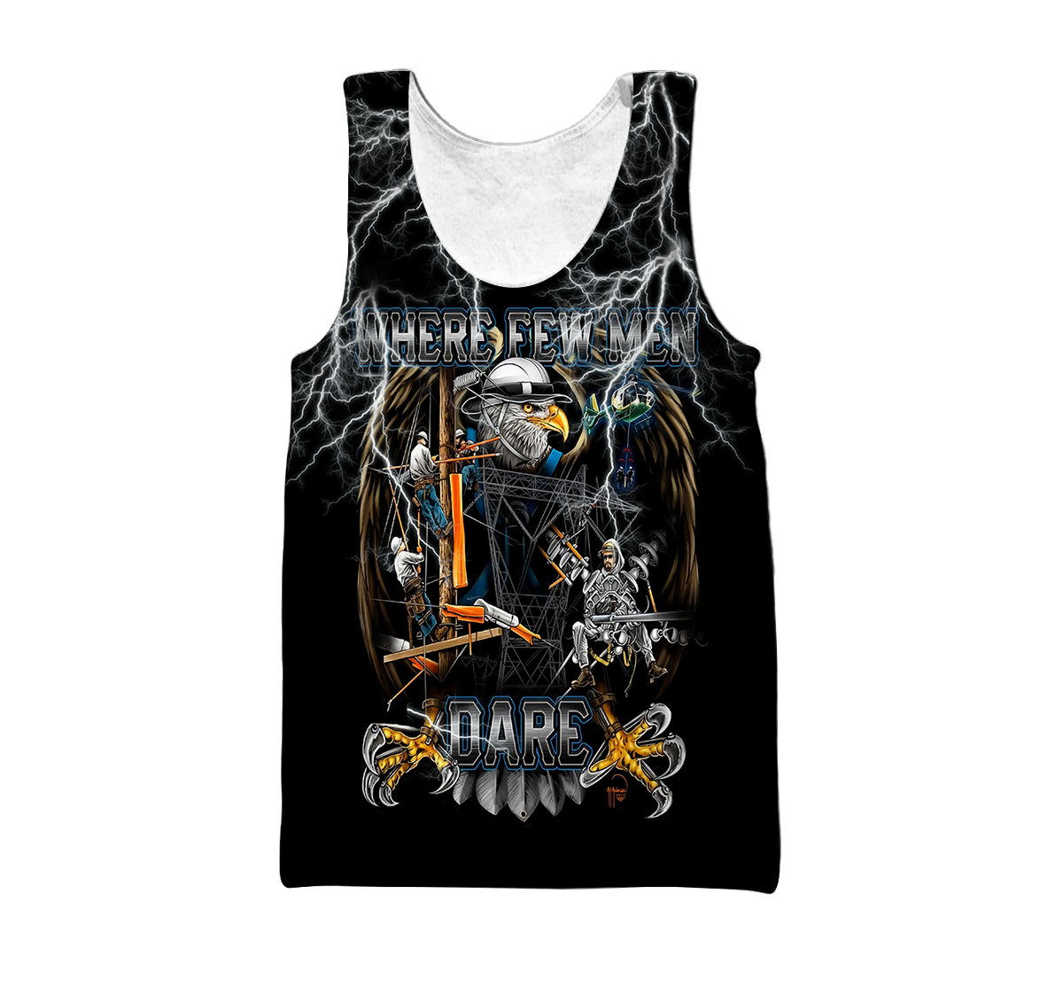 Premium Personalized 3D Printed Lineman Shirts Where Few Men Dare MEI