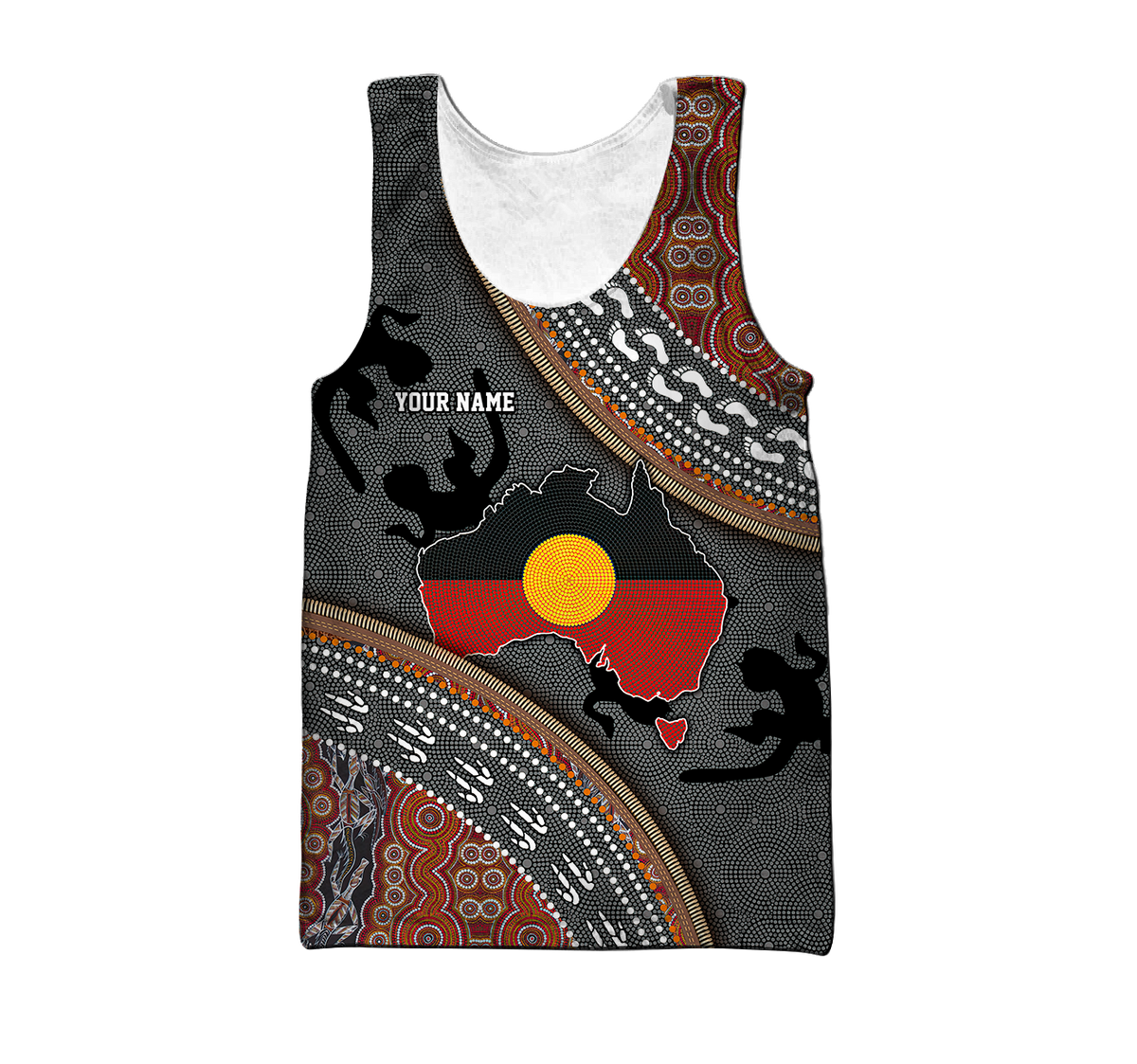 Custom name Aboriginal dots Zip pattern 3D design printed shirts