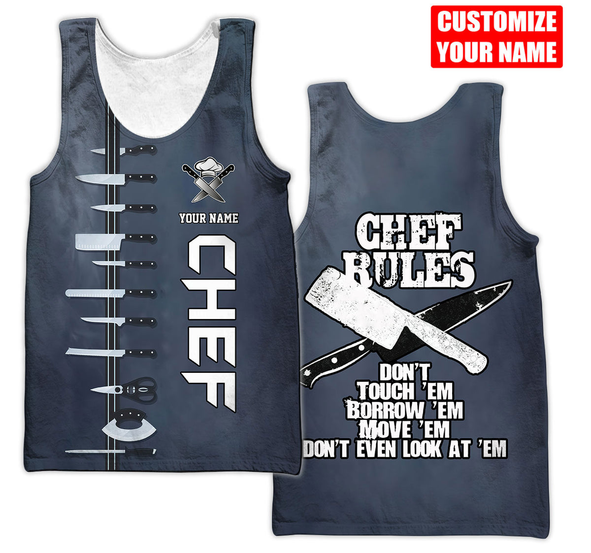 Custom Name Master Chef 3D All Over Printed Unisex Shirts