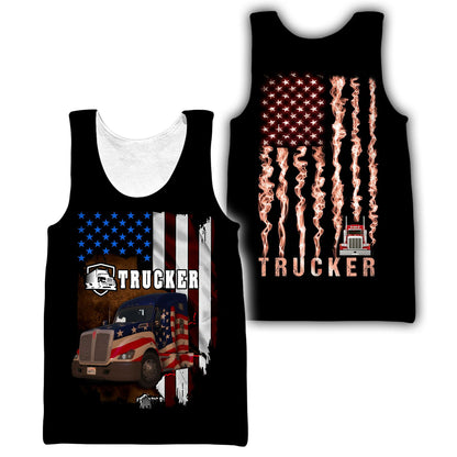 Trucker 3D All Over Printed Shirts For Men and Women